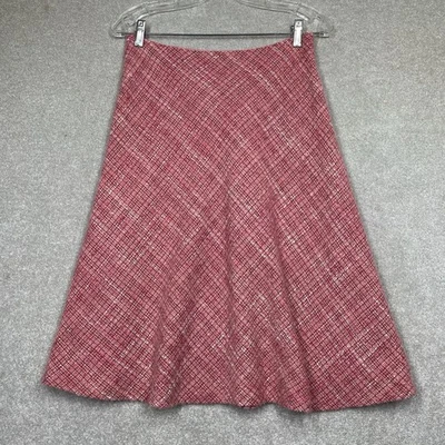 Laura Ashley Flared Midi Skirt Pink Wool Blend Woven Lined Women’s Size Uk10 - Image 1 of 4