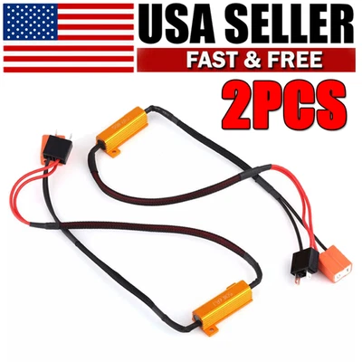 H7 LED Headlight Canbus Decoder Anti Flicker Adapter Error Free Canceler Lamps - Image 1 of 4