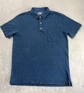 Faherty Polo Shirt Men XL Blue Striped Regular Stretch Lightweight Golf Casual - Picture 1 of 15