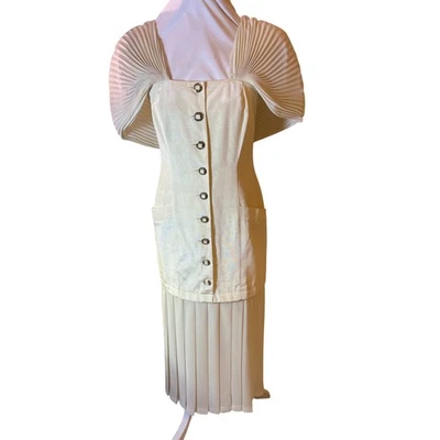 Vintage Ellyn Positively Holiday Dress Wedding Gown Pleated Maxi Formal SZ 2 /4 - Image 1 of 4