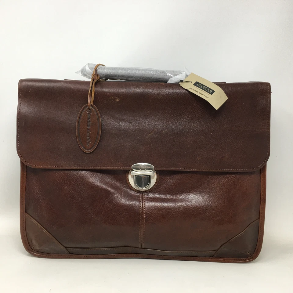 Maletín portafolio resistente Wilsons de cuero New York, OS - marrón Foto 1 de 4