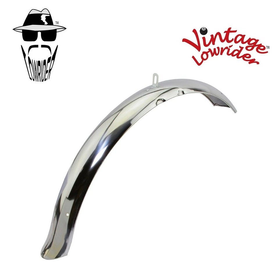Vintage Lowrider 26" Bicycle Flared Ducktail Steel Balloon Chrome Front Fender. - Image 1 of 1