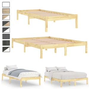Massivholzbett Holzbett Einzelbett Doppelbett Bettgestell Bett (90-140)x190cm - Bild 1 von 81