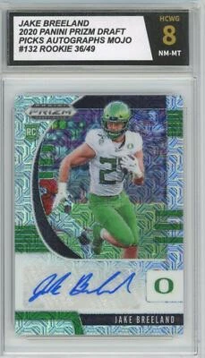 2020 Panini Prizm Draft Picks Autograph #132 Mojo Jake Breeland 36/49 RC HCWG 8  - Image 1 of 2