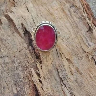 Attractive Ruby Gemstone 925 Sterling Silver Handmade Ring All Size A-7 - Image 1 of 4