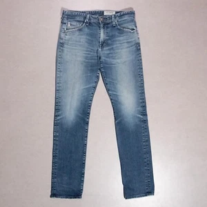 Adriano Goldschmied AG Everett Slim Straight Stretch Blue Jeans 32x33 Whiskering - Picture 1 of 7
