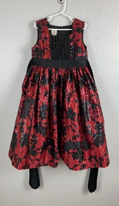 Marmelatta Girls Size 8 Red Black Sleeveless Party Dress Holiday Christmas - Picture 1 of 3