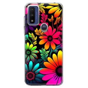For Motorola Moto G Play 2023 Shockproof Case Neon Rainbow Abstract Flowers - Picture 1 of 6