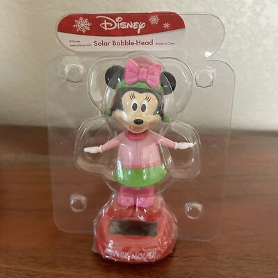 Disney Minnie Mouse Bobble-Head Solar Dancer Pink Bow New - Image 1 of 4