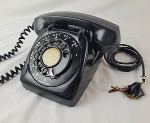 Vintage Automatic Electric Rotary Desk Phone - Black - Parts/Repair - Picture 1 of 12