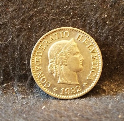 1932-B Switzerland 5 rappen, Confederation, good grade, KM-26b (SZ3) - Image 1 of 4