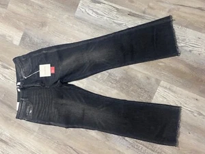 womens Loveret Jeans 13/31 black cropped kick flare tummy control high rise - Picture 1 of 1