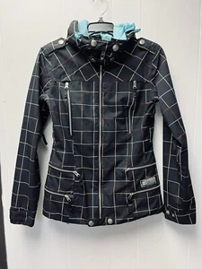 Burton XS Junior Women Black Jacket Windowpane Dry Ride Elevation Snowboard Ski - Picture 1 of 5