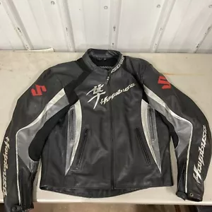 Suzuki Hayabusa AGVSPORT Leather Jacket Racing Black Armor Size 48 Make Offer - Picture 1 of 13