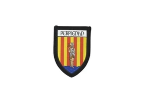 Patch printed embroidery travel souvenir shield crest city france flag perpignan - Picture 1 of 1