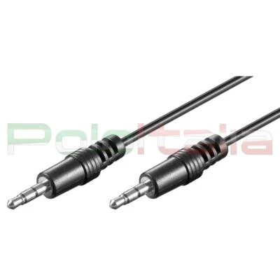 POLOITALIA Cavo 2,5m audio JACK 3,5mm Aux maschio stereo per auto radio casse pc monitor tv