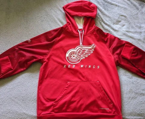 Detroit Red Wings Therma Base Hoodie Large Majestic Cover