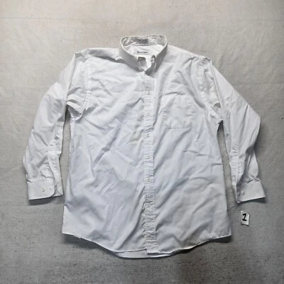 Camisa de vestir blanca lisa con botones Meeting Street para hombre adulto talla 17,5 34/35 Foto 1 de 4