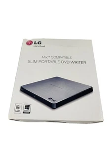 LG 8X External DVD-RW - Silver SLIM PORTABLE DVD WRITER NEW OPEN BOX - Picture 1 of 8