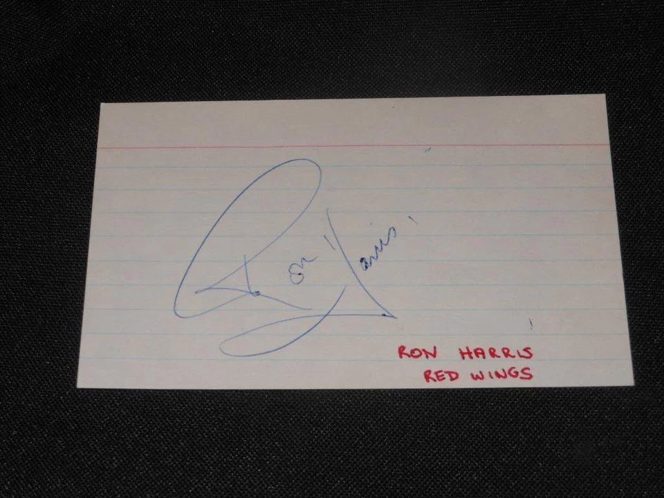 Detroit Red Wings Ron Harris Signed 3x5 Autograph Index Card JSA COA 714 - Image 1 of 1