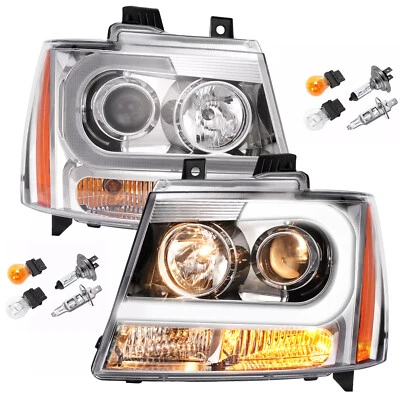 LED DRL Projector Headlights Left&Right For Chevy Avalanche Suburban Tahoe 07-14 Foto 1 de 4