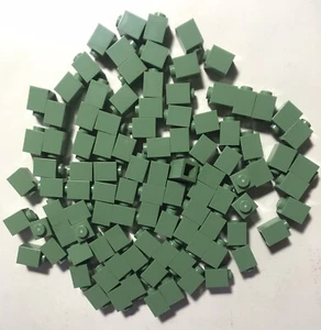 Lego 100 mattoncini nuovi verde sabbia blocchi da costruzione 1 x 1 pezzi borchie - Foto 1 di 2