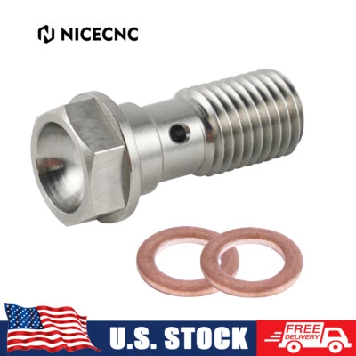Titanium Single Banjo Bolt Screw M10x1.25 Pitch 23mm For Honda Kawasaki Yamaha Foto 1 de 4