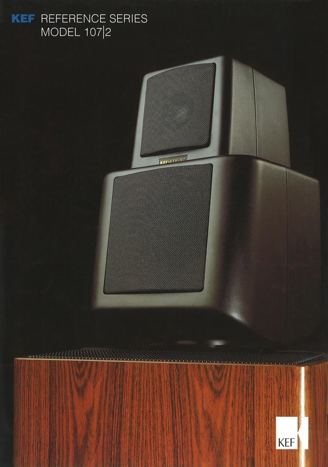 Escaneos de alta resolución del folleto muy raro para altavoces vintage KEF modelo 107.2 Foto 1 de 1