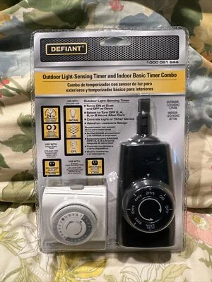 Temporizador de detección de luz exterior desafiante de colección y temporizador básico interior combo nueva toma Foto 1 de 2
