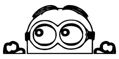Calcomanía de pared de vinilo Peaking Minion, camión, auto, remolque Foto 1 de 2