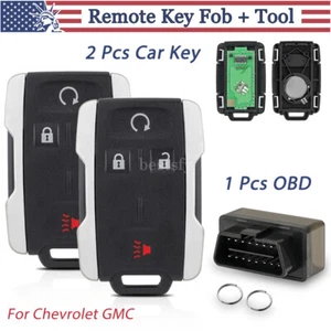 2 Replacement Remote Key Fob 4 Button+ Tool Kit For Chevrolet Silverado Colorado - Picture 1 of 11