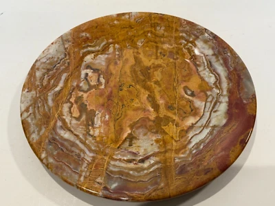 Plato de servir redondo de ónix marrón, detergente seguro y fácil de limpiar, 12 7/8" de diámetro Foto 1 de 4