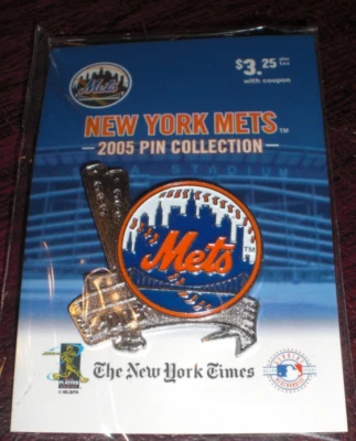 Prendedor vintage de los New York Mets 2005 "murciélagos de la serie mundial 1960 y 1986" de Nueva York Times Foto 1 de 3