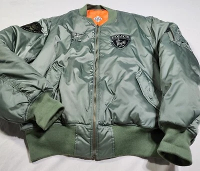 Tru-Spec MA-1 Intermediate Flyers Bomber Jacket Green Retro Swat Police XL - Image 1 of 4