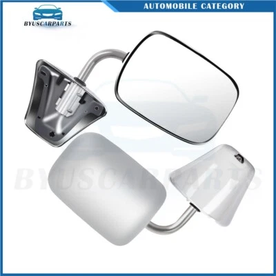 For 1973-1991 Chevy GMC Truck Chrome Manual Side View Mirrors LH & RH Pair Set - Image 1 of 4