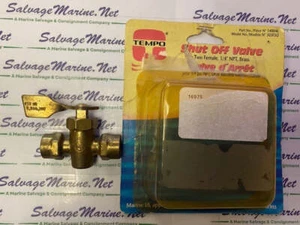 TEMPO MARINE #140040 303SF0 BRASS TWO FEMALE 1/4" NPT Fuel Shut Off Valve Fittin - Picture 1 of 1