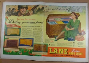 1944 AD FOR - DOUBLE PAGE - LANE HOPE CEDAR CHEST - THE LOVE GIFT WW2 - Bild 1 von 2