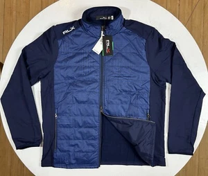 RLX Ralph Lauren Men SIZE XL Wool Blend Performance Full Zip Blue Hybrid Jacket - Picture 1 of 12