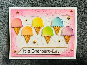 Rainbow Sherbert Ice Cream Birthday Card - Picture 1 of 7