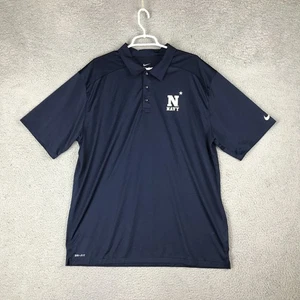 Navy Midshipmen Shirt Mens XL Blue NCAA Football Nike Dri Fit Polo Lightweight - Picture 1 of 13