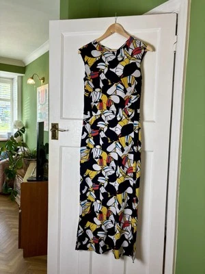 *MAXI VESTIDO JERSEY ESTAMPADO GRÁFICO PÁJARO TUCAN ISSA* Foto 1 de 4