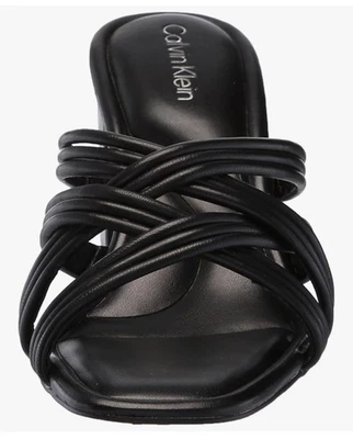 Sandalias de vestir para mujer Calvin Klein Terisa con tiras punta cuadrada negras talla 8M Foto 1 de 4