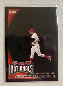 2010 Topps Update Series Black Rookie Debut #US-55 Stephen Strasburg Walmart - Picture 1 of 2