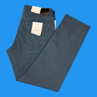 Pantalones de 5 bolsillos azules elásticos rectos ajustados Russell DL 1961 para hombre talla 34x32 Foto 1 de 4