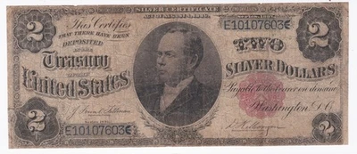 FR 246 1891 $2 TWO DOLLARS “WINDOM” SILVER CERTIFICATE NOTE - VERYGOOD - Image 1 of 2