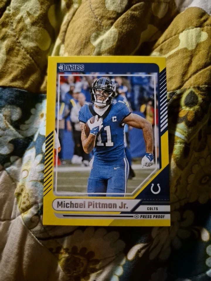 2024 Donruss Football # 265 Michael Pittman Jr. Yellow Press Proof - Image 1 of 1