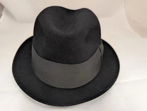 Royal Stetson Vintage Black Fedora Fur Felt Hat  Size 7 1/8  - Picture 1 of 6