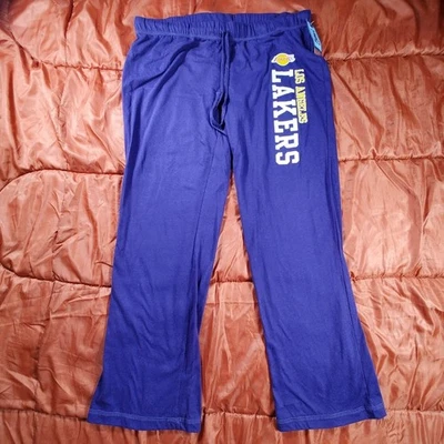 Pantalones deportivos NBA Lakers pierna ancha para mujer grandes púrpura dorado gráfico Los Ángeles nuevos con etiquetas Foto 1 de 4