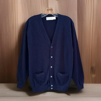 Arnold Palmer Vintage Cardigan Sweater Medium Men’s Button Pocket Blue Golf - Image 1 of 4