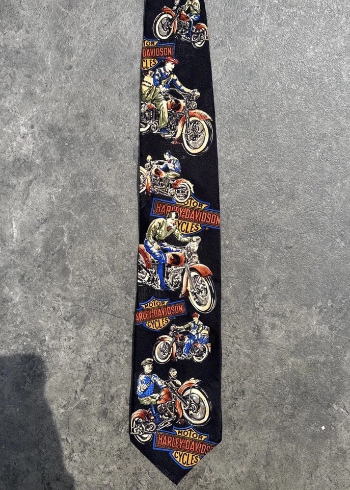 Corbata Harley Davidson Ralph Marlin Silk 1994 vintage hecha en EE. UU. Foto 1 de 4